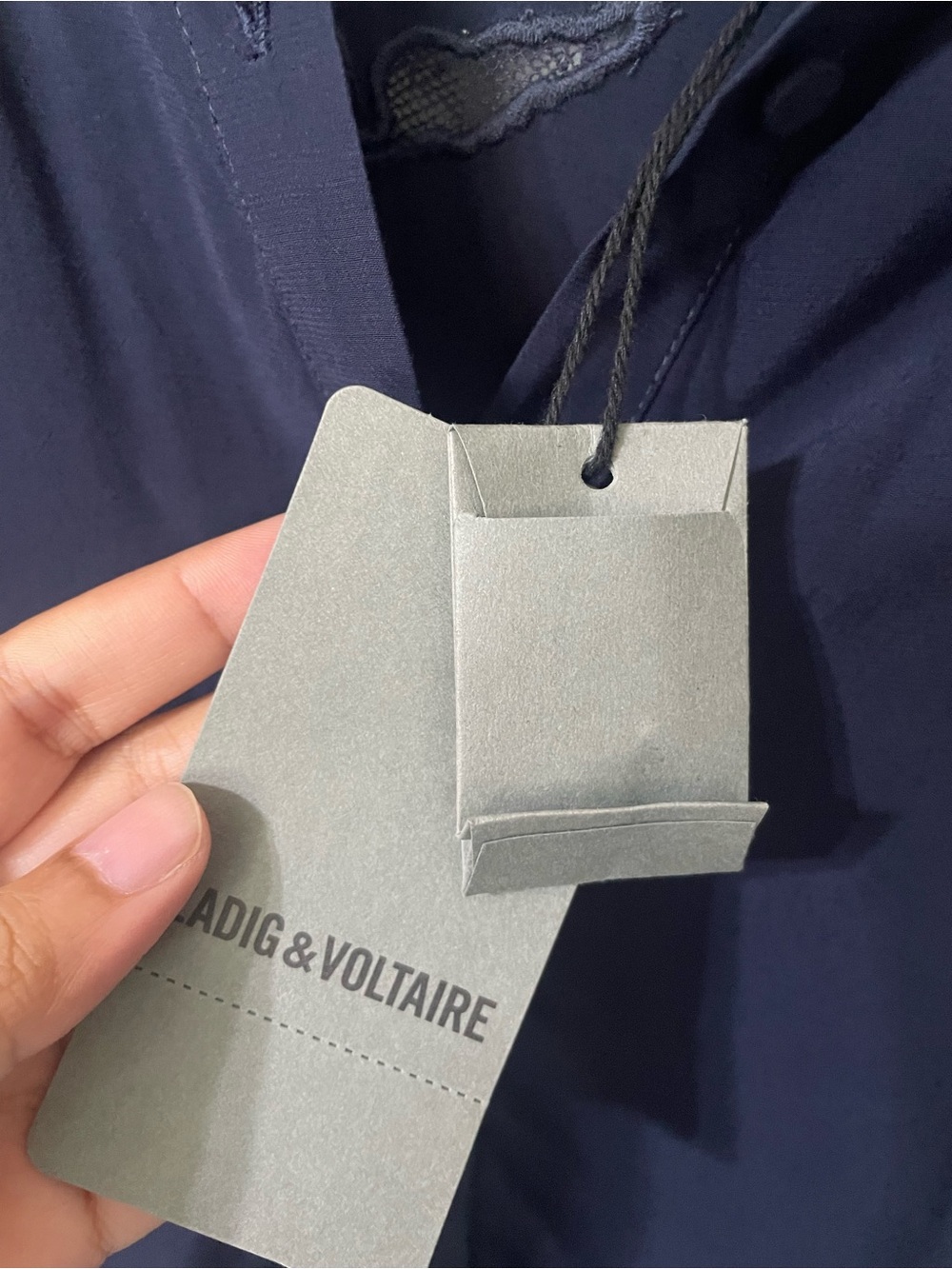 Zadig & Voltaire Thely Soft Navy Silk-Feel Blouse | NWT | Medium - Picture 7 of 12